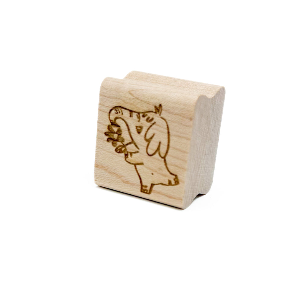 Elephant and Flower Rubber Stamp
