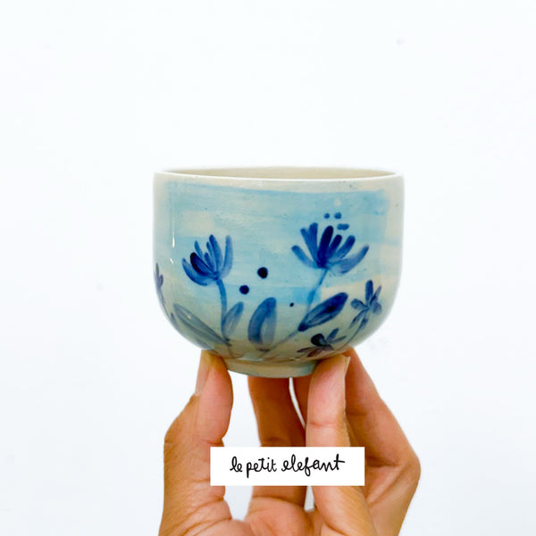 Blue Florals Ceramic Cup/Bowl