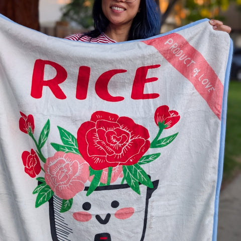 Rice All Day Fleece Lap Blanket