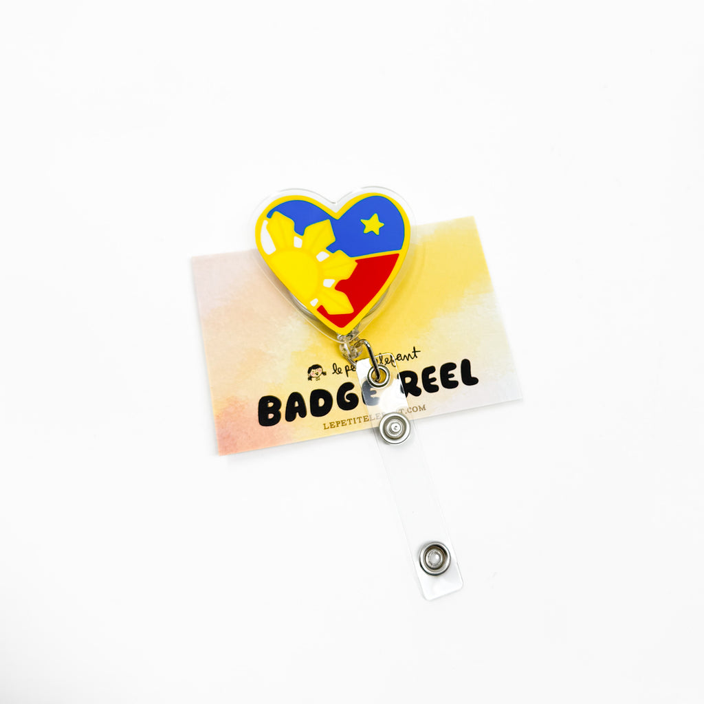 Philippine Heart Acrylic Badge Reel