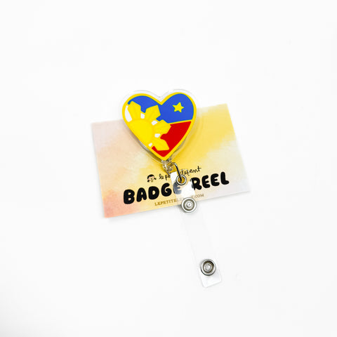 Philippine Heart Acrylic Badge Reel