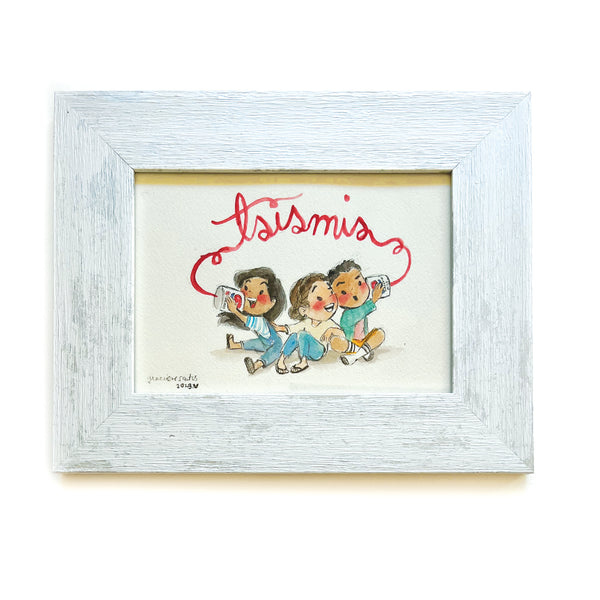 Tsismis Tin Can Framed Original Painting