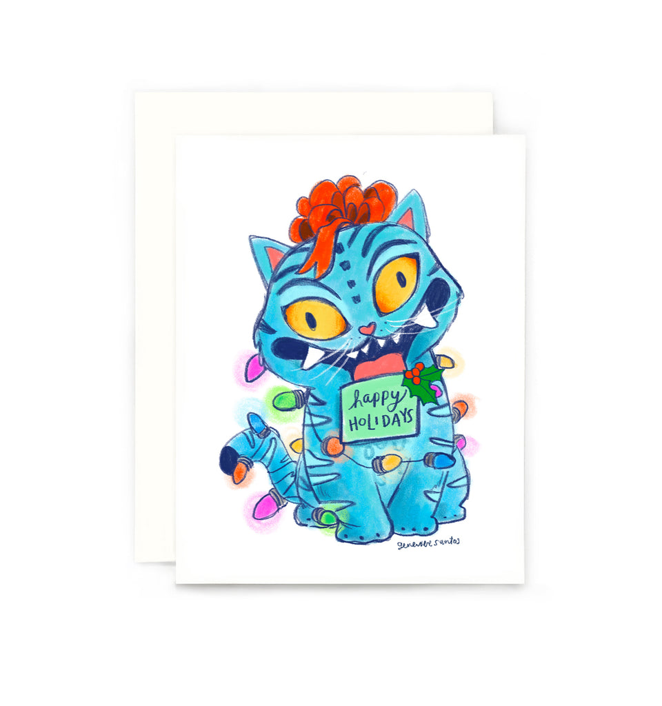 Derpy Tiger Happy Holidays Card