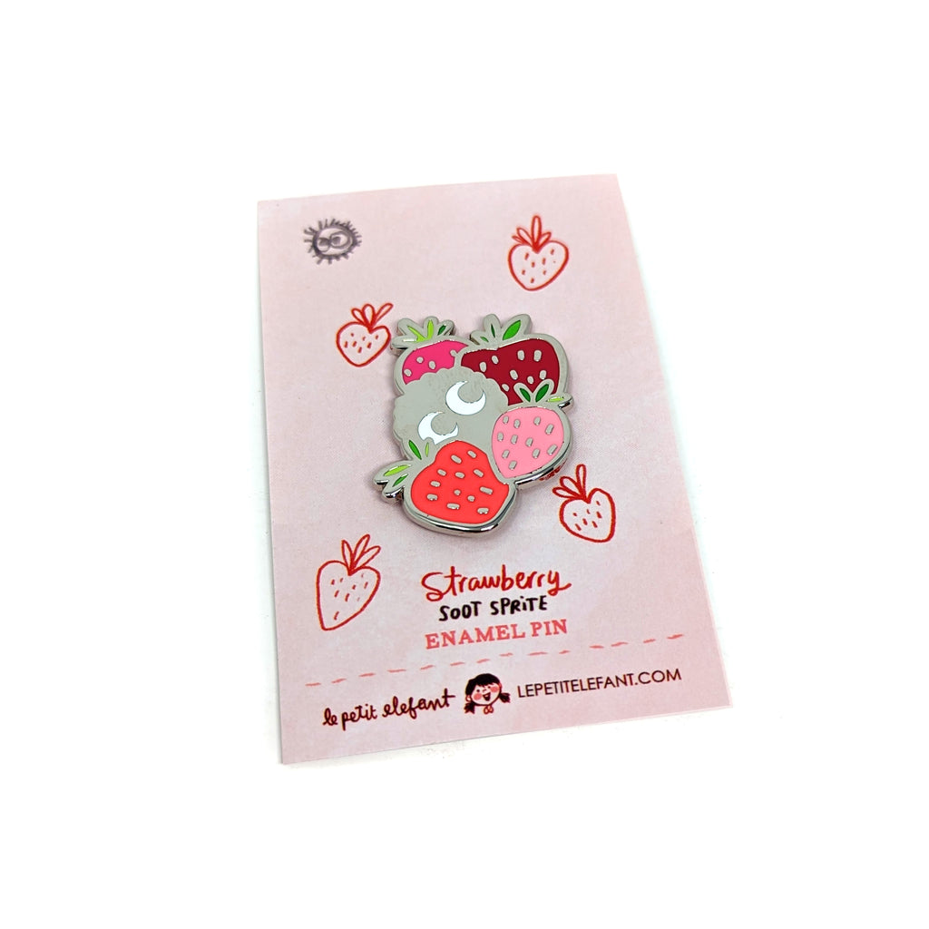 Strawberry Soot Sprite Enamel Pin