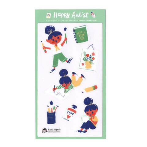 Happy Artist Clear Sticker Sheet