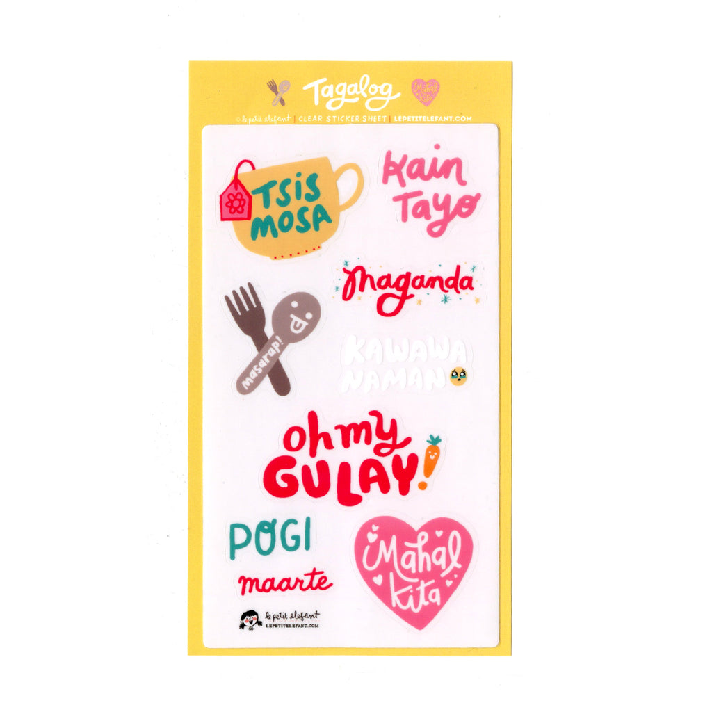 Tagalog Clear Sticker Sheet – Le Petit Elefant