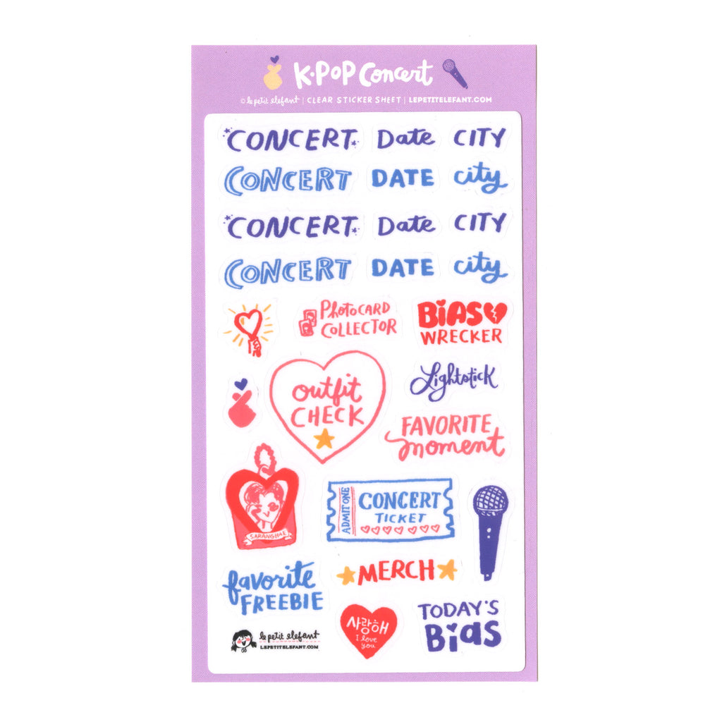 K-POP Concert Clear Sticker Sheet