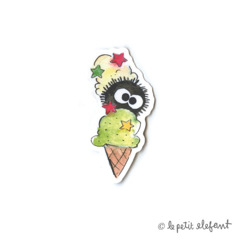 Ice Cream Soot Ball Vinyl Sticker