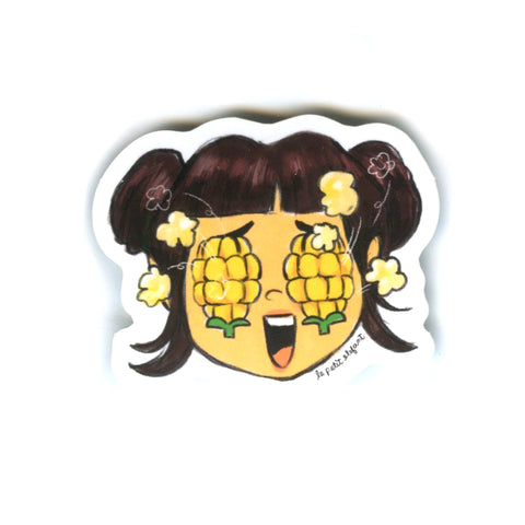 Zoey Popcorn Eyes Vinyl Sticker