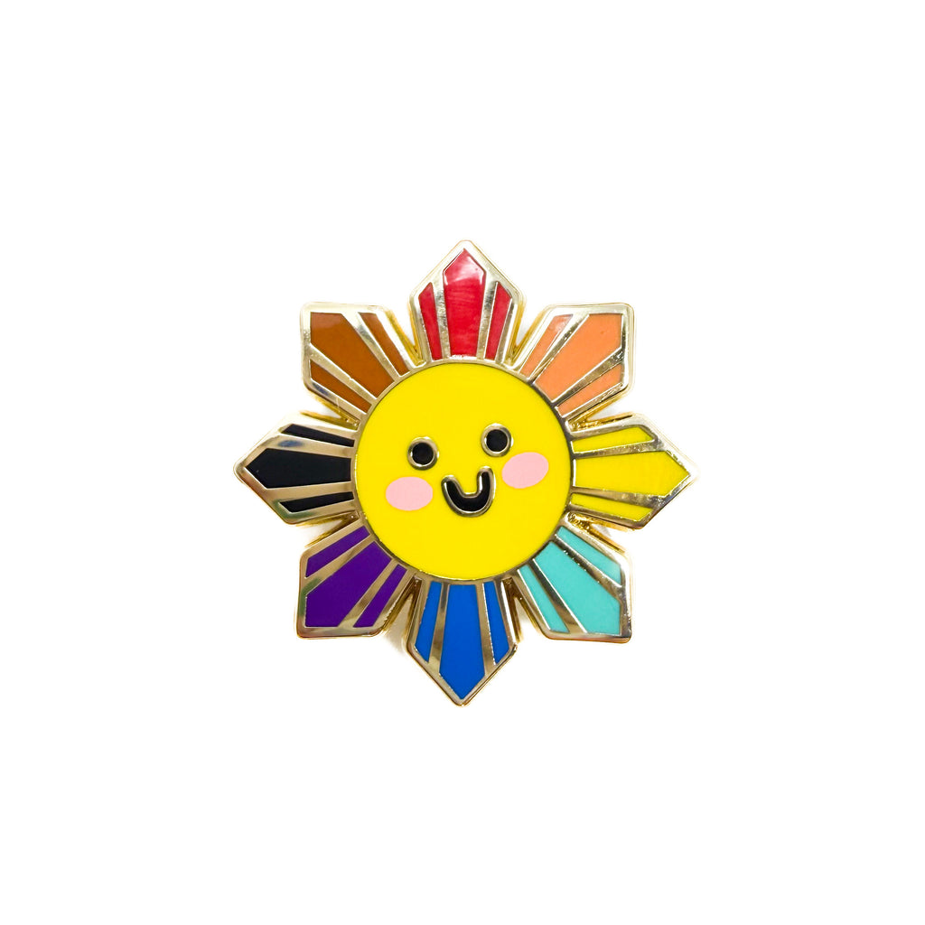 LBGTQIA Rainbow Sun Enamel Pin