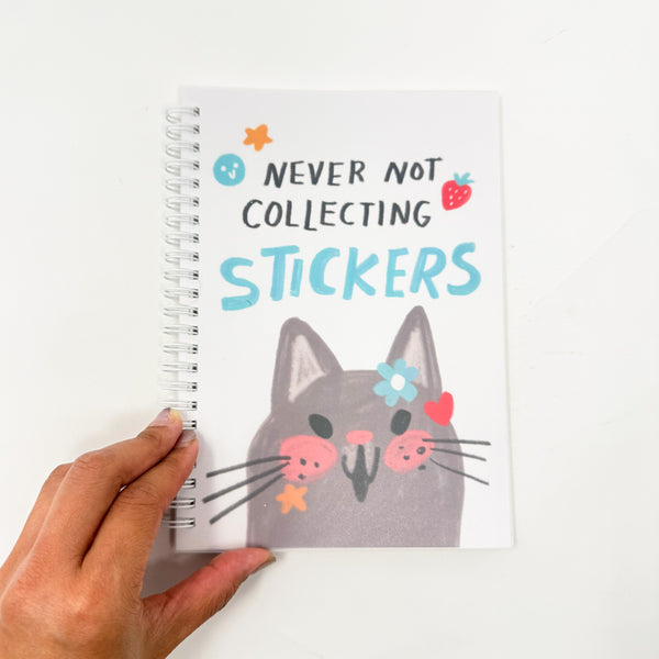 Never Not Collecting Stickers Kitty Reusable Sticker Book - Medium