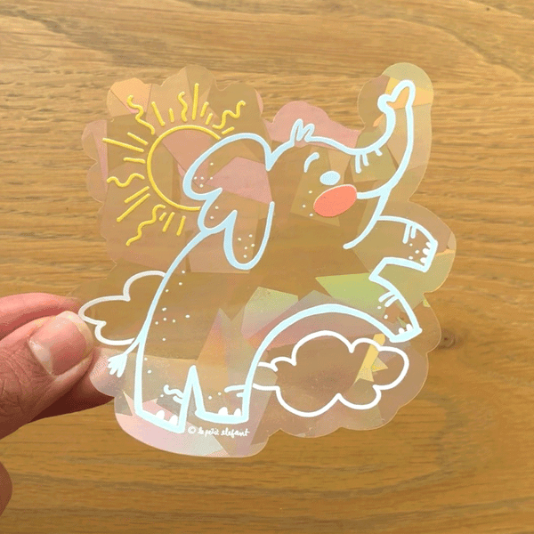 Elephant Suncatcher Rainbow Decal Sticker