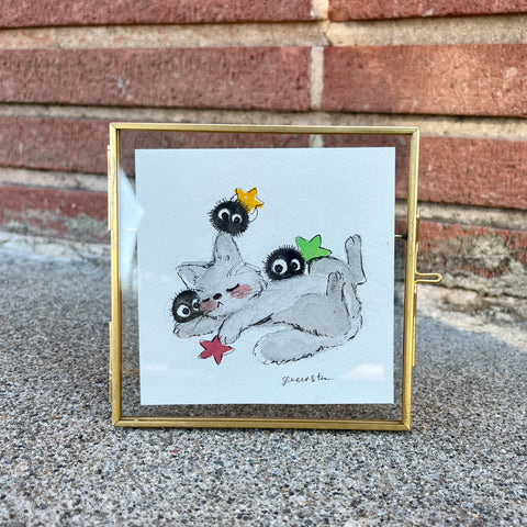 Sesame and Soot Sprites Framed Original Painting