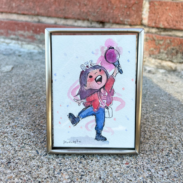 BTS ARMY Girl Framed Original Painting