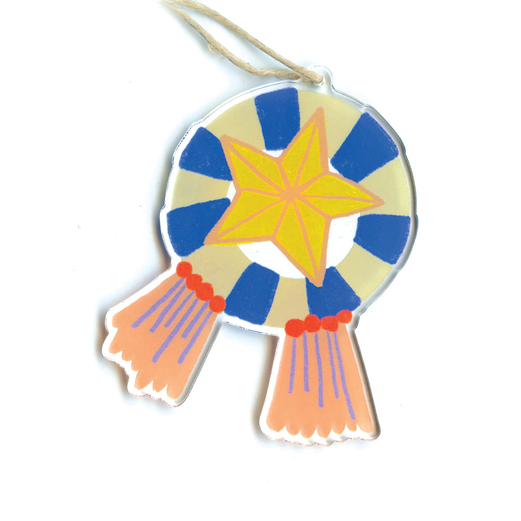 Blue and Pink Parol Holiday Ornament