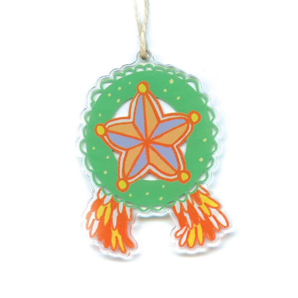 Green and Red Parol Holiday Ornament
