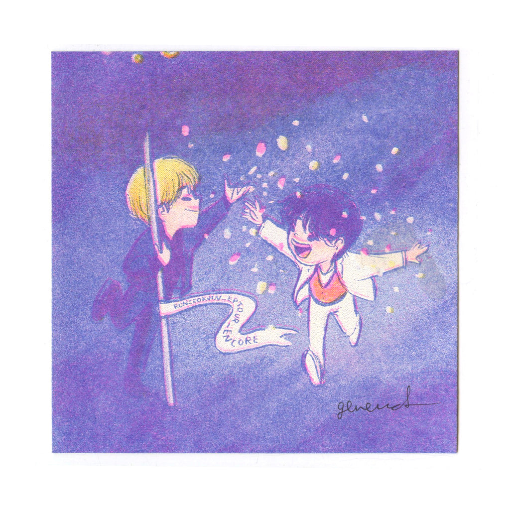 RunSeokjin Encore Running Wild Jimin and Jin Riso Art Print