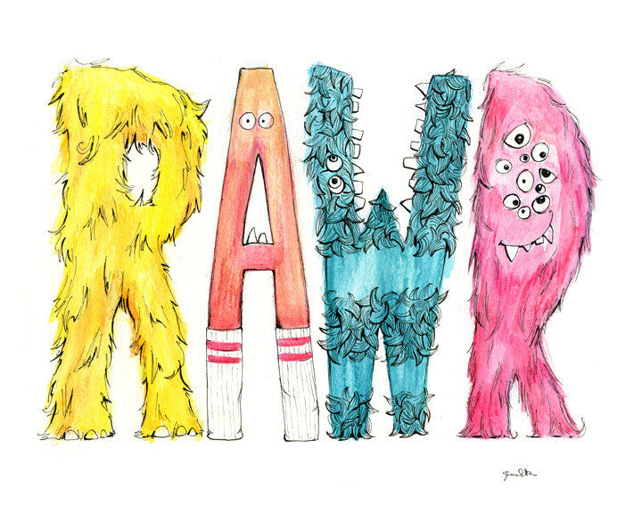 RAWR (Monster Letters) Art Print – Le Petit Elefant