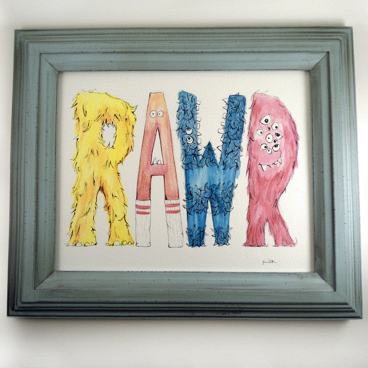 RAWR (Monster Letters) Art Print