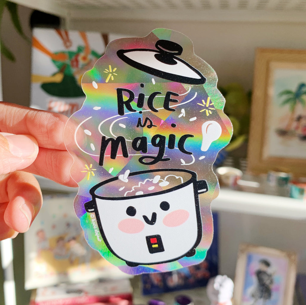 Rice is Magic Suncatcher Rainbow Decal Sticker