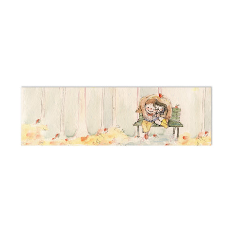 Reading in Autumn Canvas Bookmark