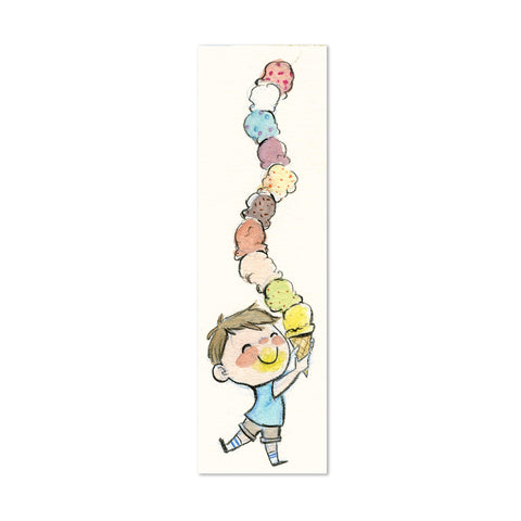 Ice Cream Boy Canvas Bookmark