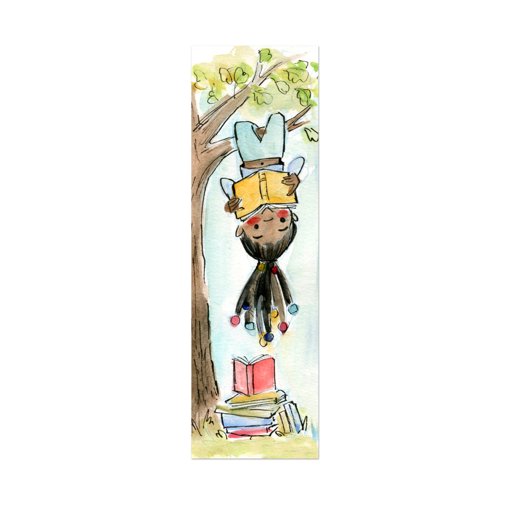 Reading Under the Tree Canvas Bookmark