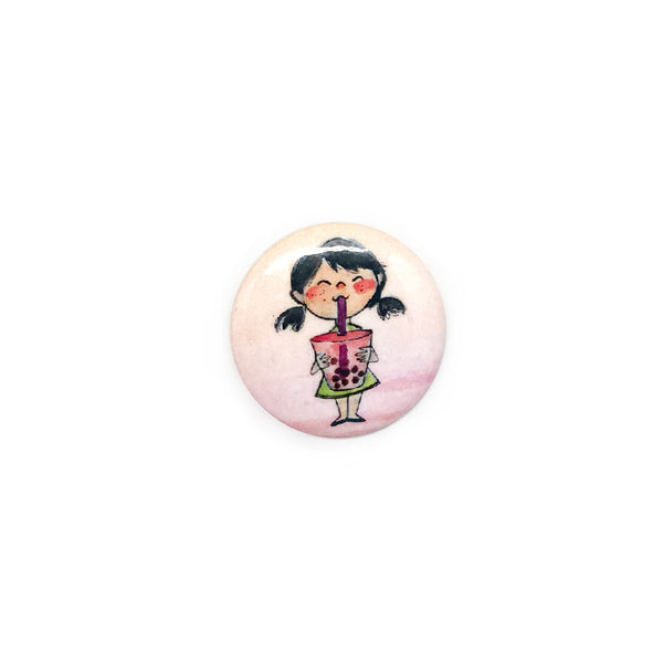 Pigtails Boba Girl Button/Magnet