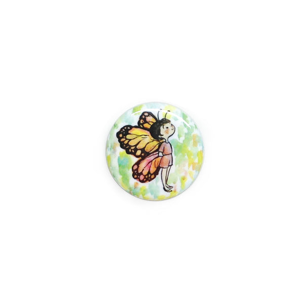 Butterfly Girl Button/Magnet