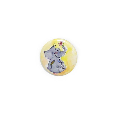 Elephant & Flower Button/Magnet