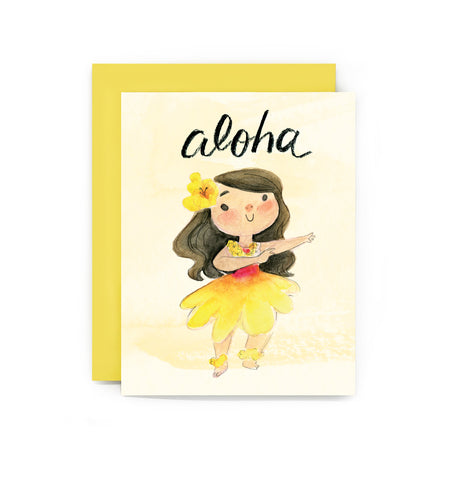Aloha Hula Girl Card