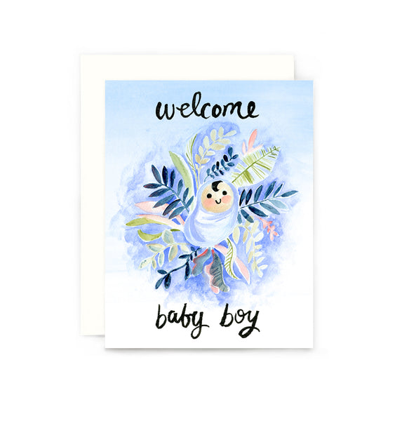 Welcome Baby Boy Greeting Card