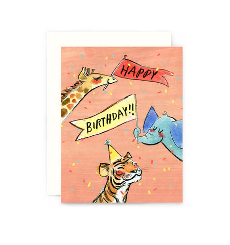Birthday Party Animals Card