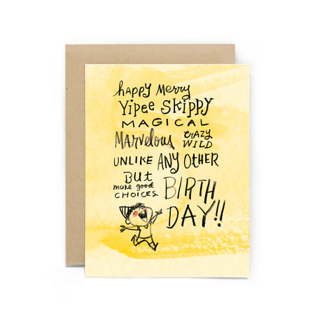 Yipee Skippy Birthday Boy Greeting Card