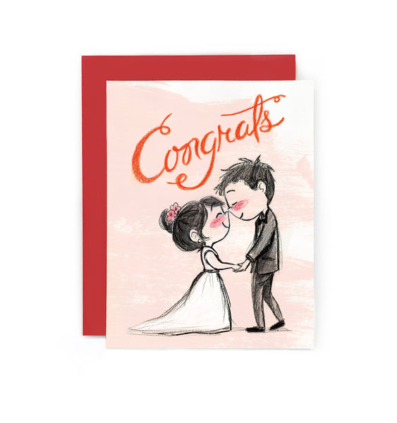 Eskimo Kiss Wedding Card