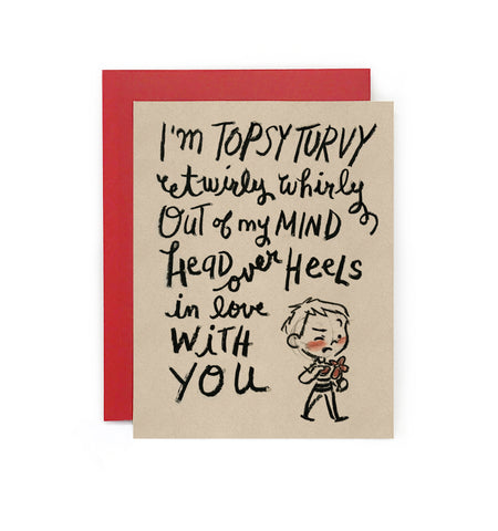 Topsy Turvy Head Over Heels Boy Card