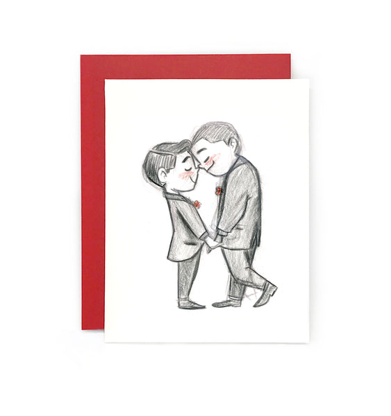 Two Grooms Greeting Card