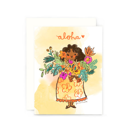 Aloha Flower Girl Card