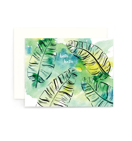 Hello Hello Banana Leaves Greeting Card
