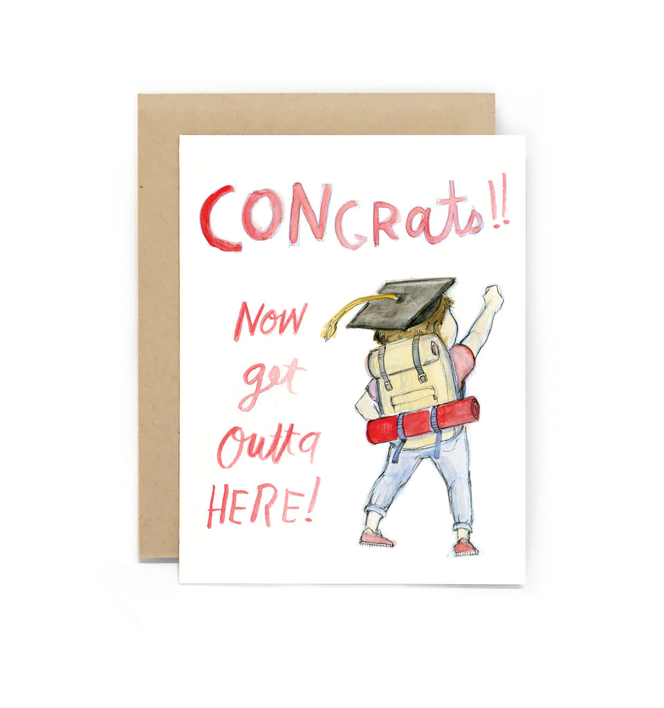 Get Outta Here Graduate Boy Card