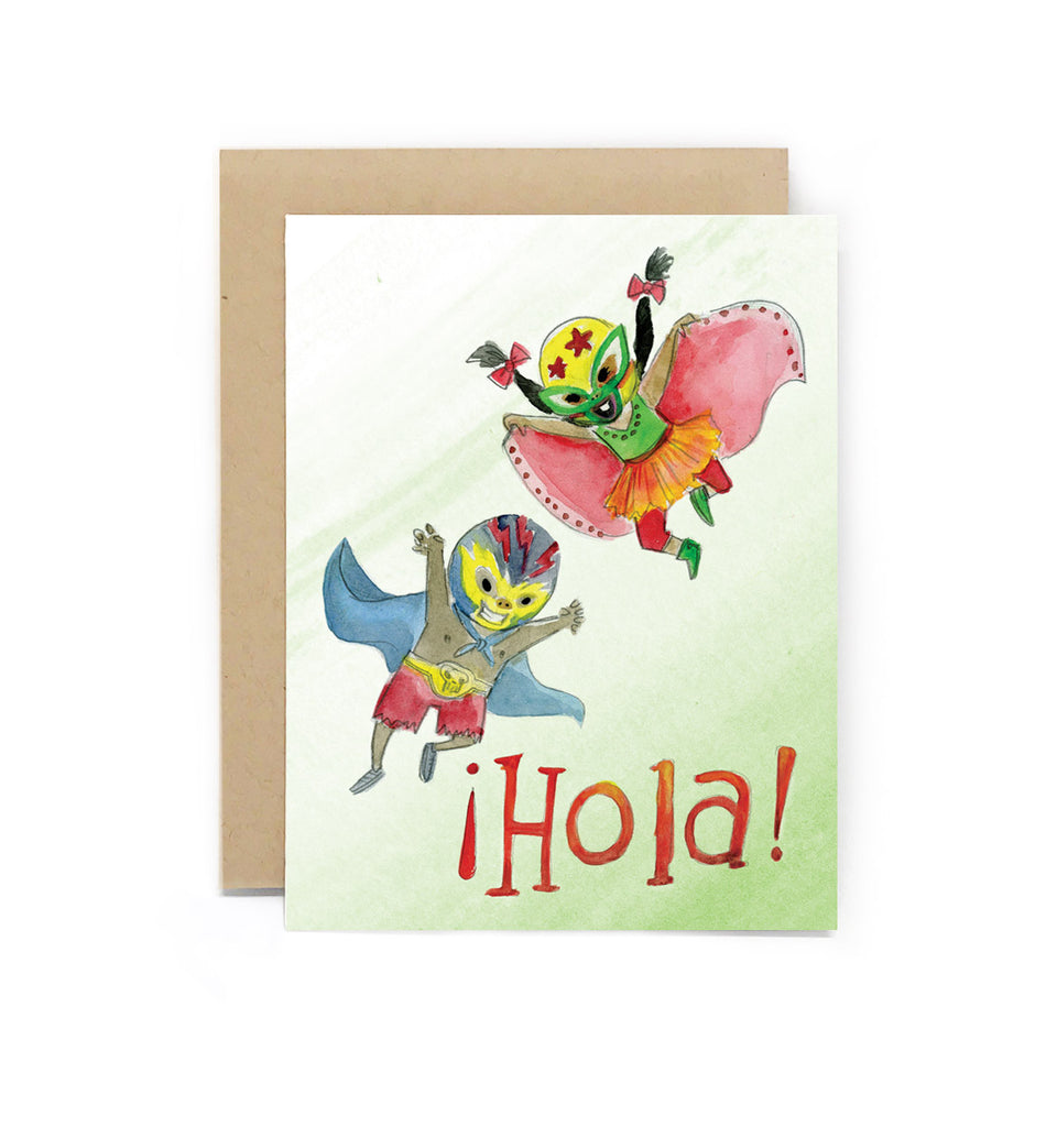 Hola Luchador Greeting Card
