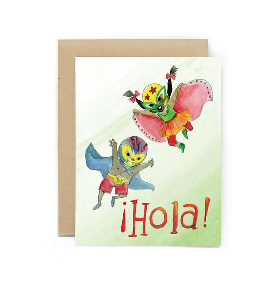 Hola Luchador Greeting Card