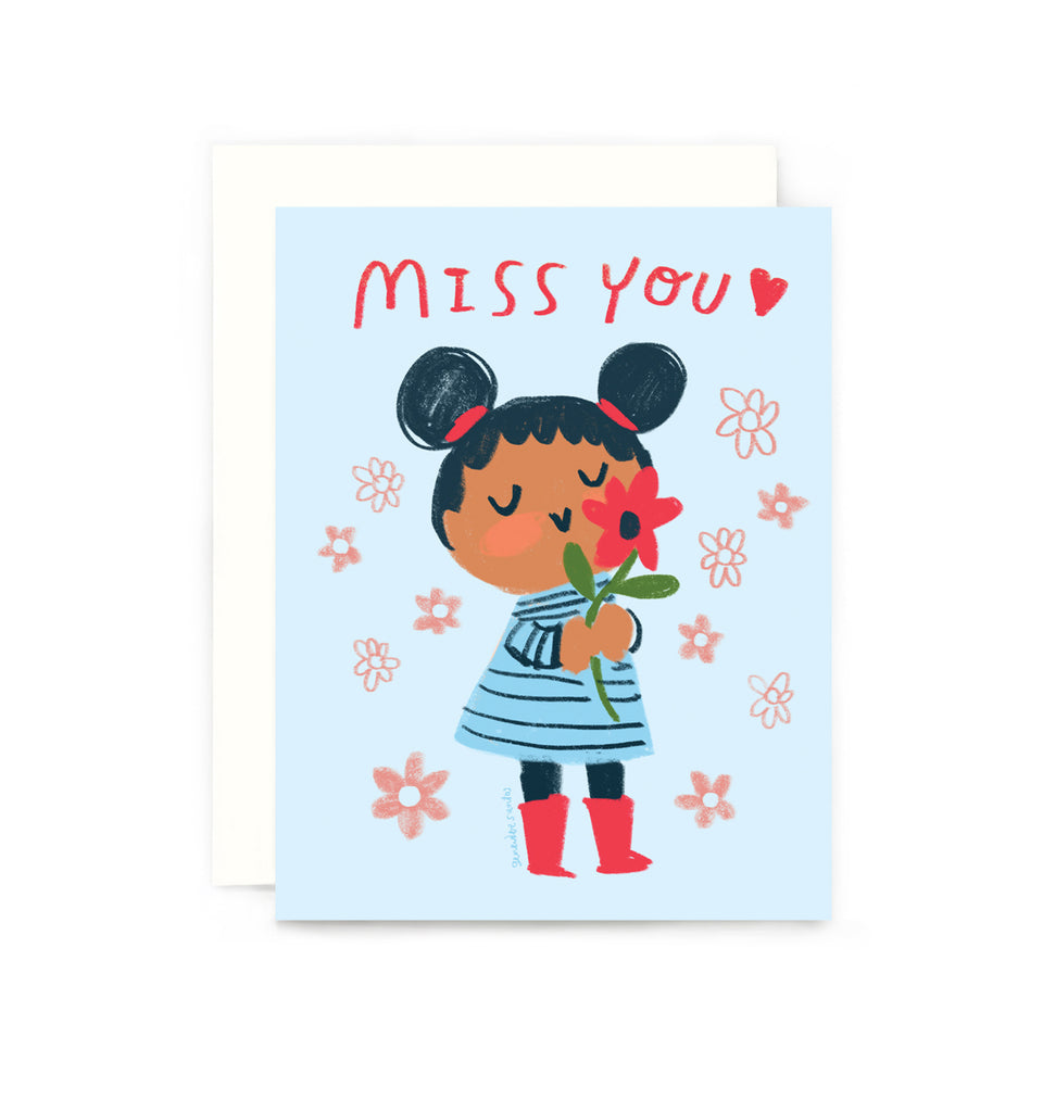 Miss You Flower Girl Card