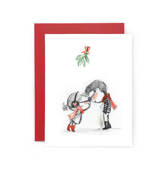 Mistletoe Clink Holiday Card