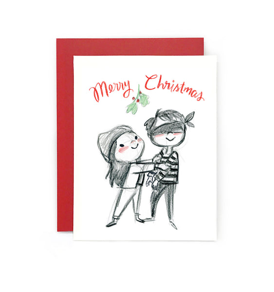 Under the Mistletoe Christmas Card