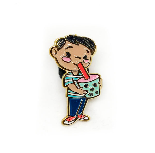 Boba Boy Enamel Pin