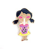 Pigtail Boba Girl Enamel Pin