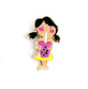 Pigtail Boba Girl Enamel Pin