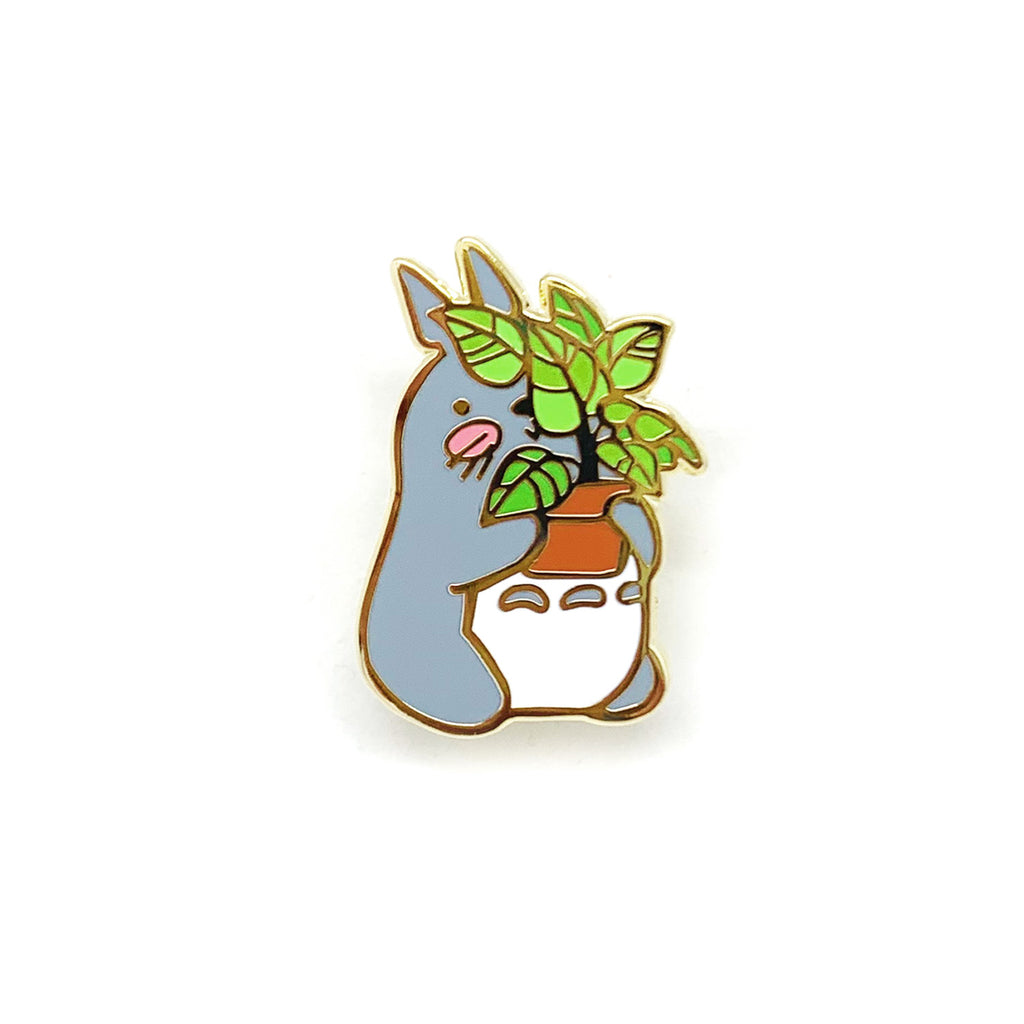 Totoro & Pothos Plant Enamel Pin