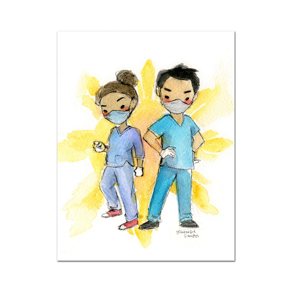 Covid-19 Mini Art Print - Healthcare Workers